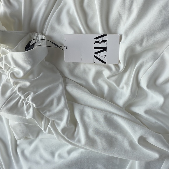 Zara Strapless Maxi Dress White Size S - Picture 10 of 10